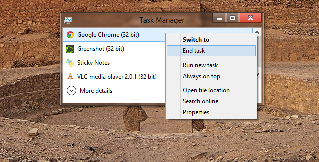 Closing Metro app Windows 8