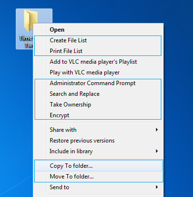 Tweaks right-click Tweaks right-click