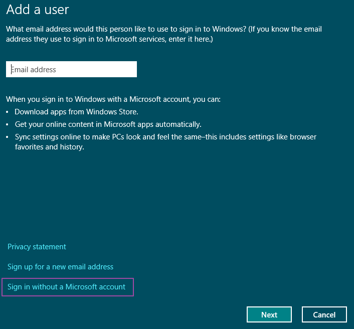Add a new user account