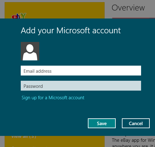 App authentication Windows 8
