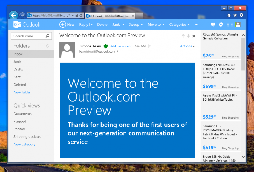 Microsoft Outlook web mail