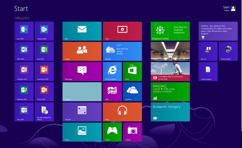 Win8 RTM Start screen