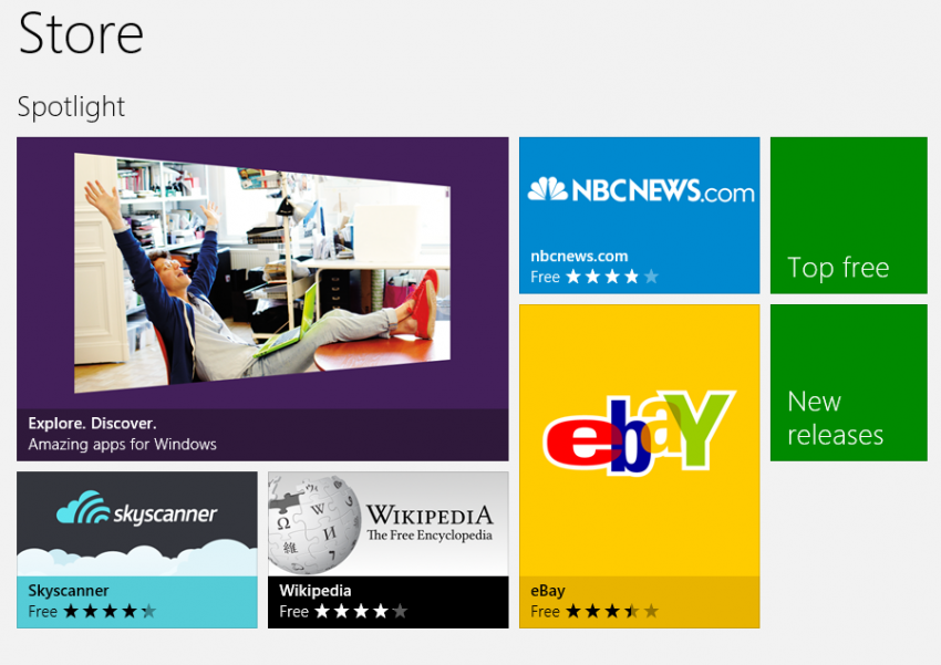 Windows Store - Front page