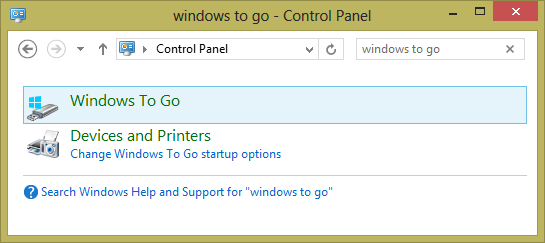 To Go Control Panel option To Go Control Panel option