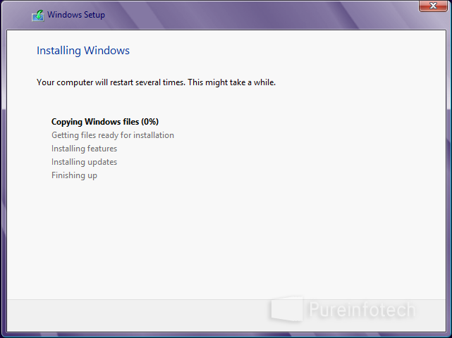 Windows Setup copying files