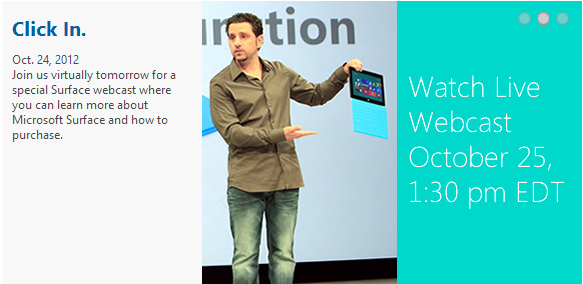 Surface live webcast event October 25 Surface event