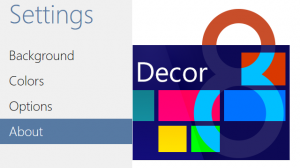 Change Start screen background Decor8
