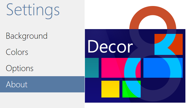 Change Start screen background Decor8