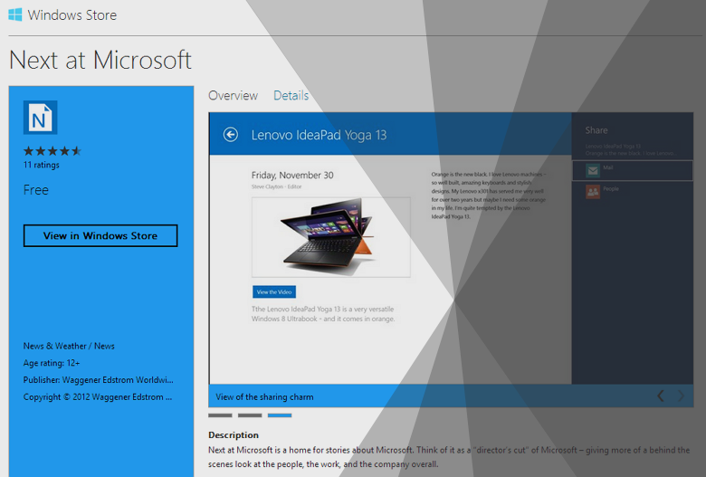 Win 8 app MS