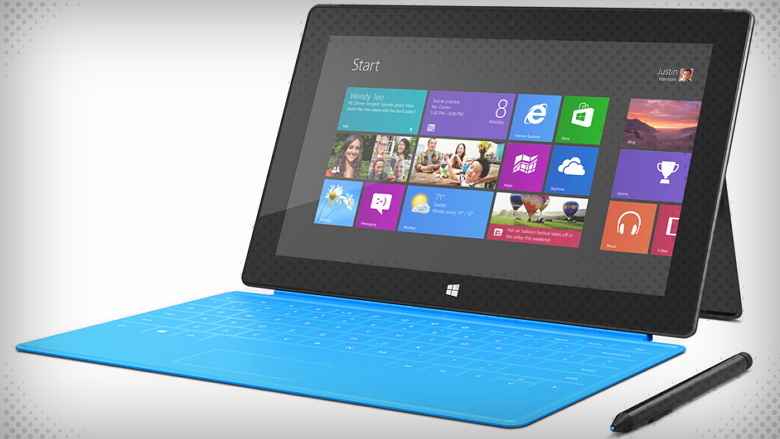 Surface Pro with blue touch cover