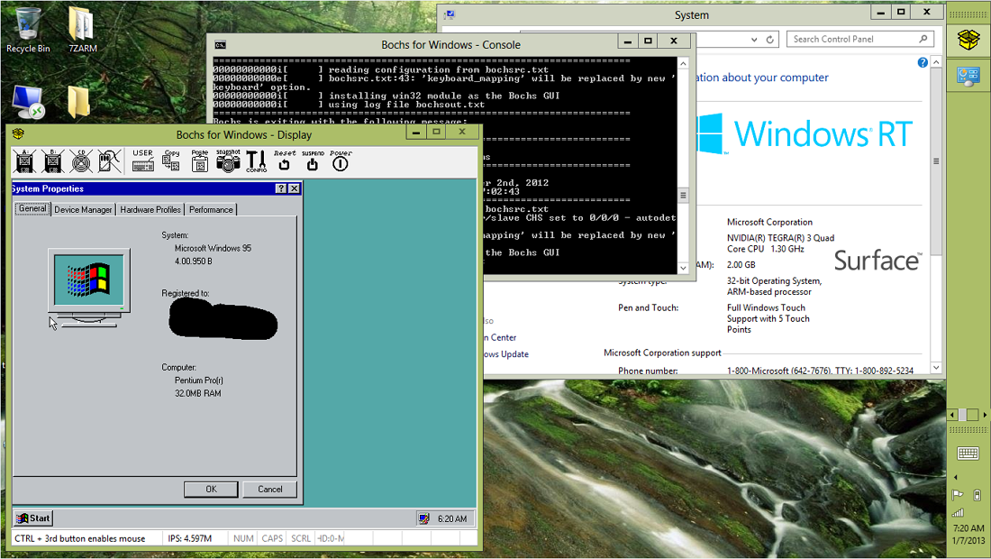 Win 95 working in Windows RT
