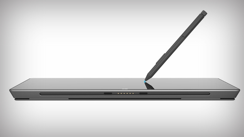 Surface laying down with a pen