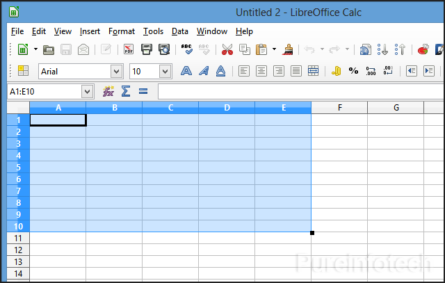 Calc spreadsheet