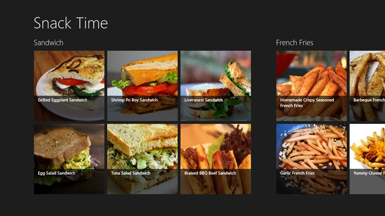 snack time win8 app