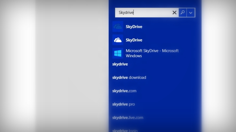 Search in Windows 8.1 blue