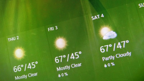 Weather app for Windows 8 with green background 780_wide