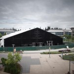 Front side view of the Xbox reveal tent in Redmond Washington