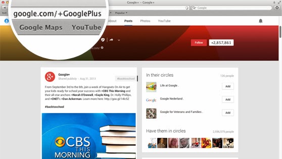 Google Plus custom URL (web address)