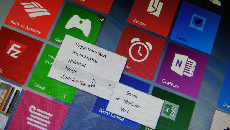 Windows 8.1 Update Start screen context menu