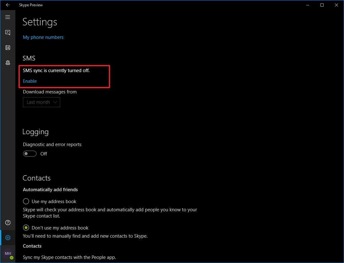 Windows 10 | MAP SMS MMS Other devices
