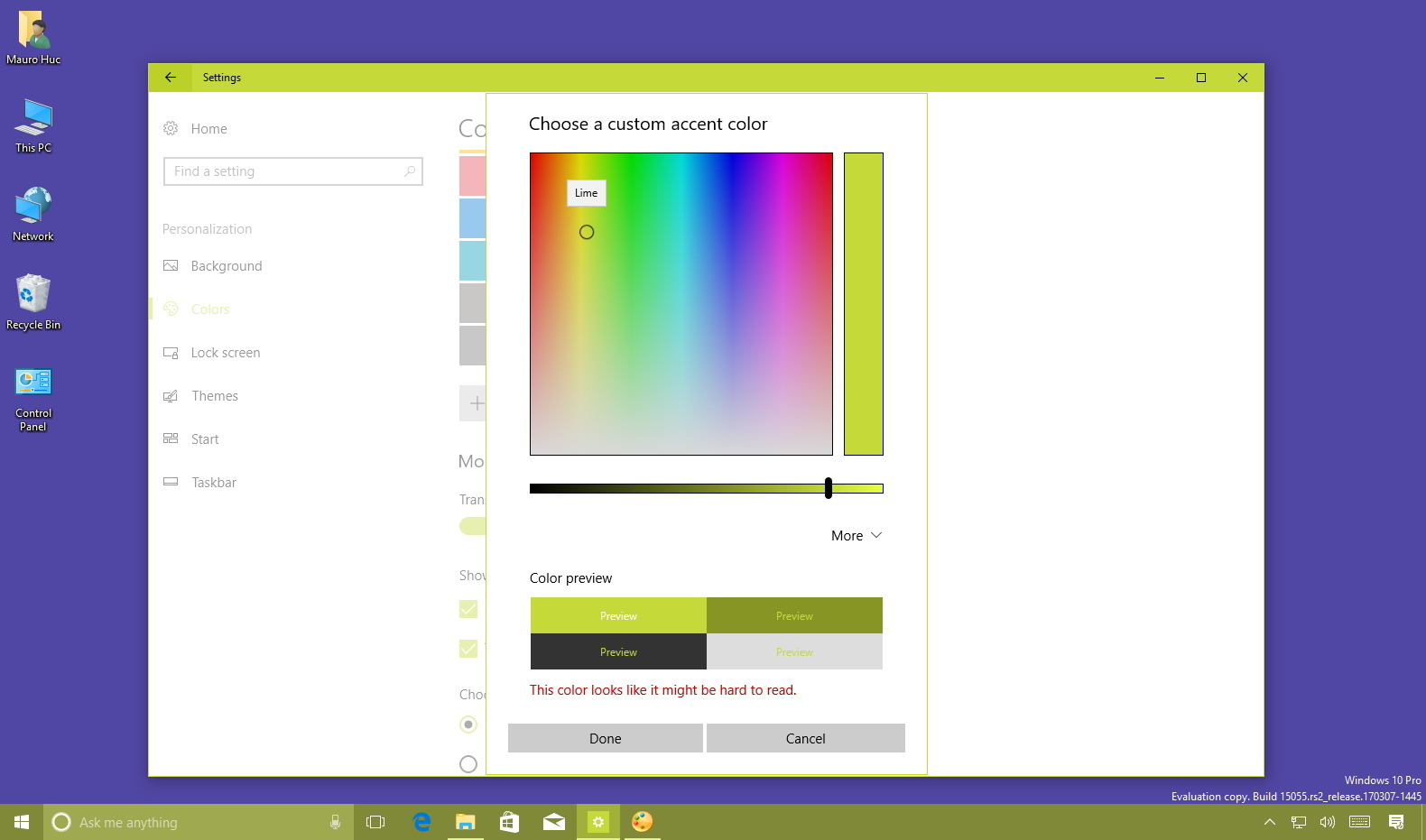 How to choose a custom accent color on Windows 10 • PUREinfoTech