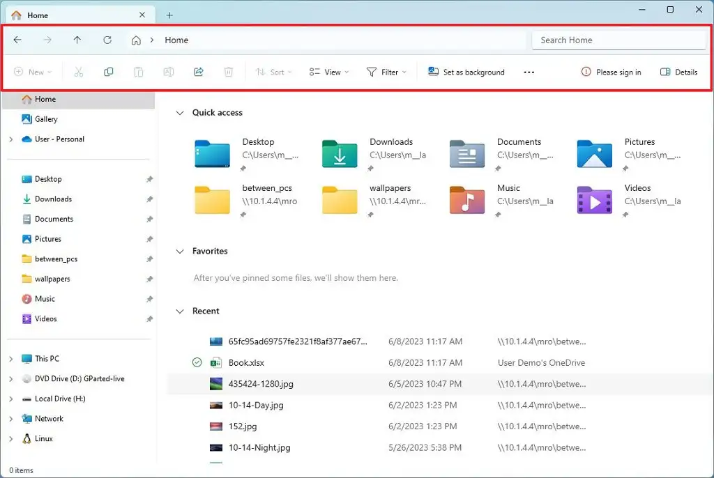 File Explorer Gets New Header Ui Home Gallery Changes On Windows