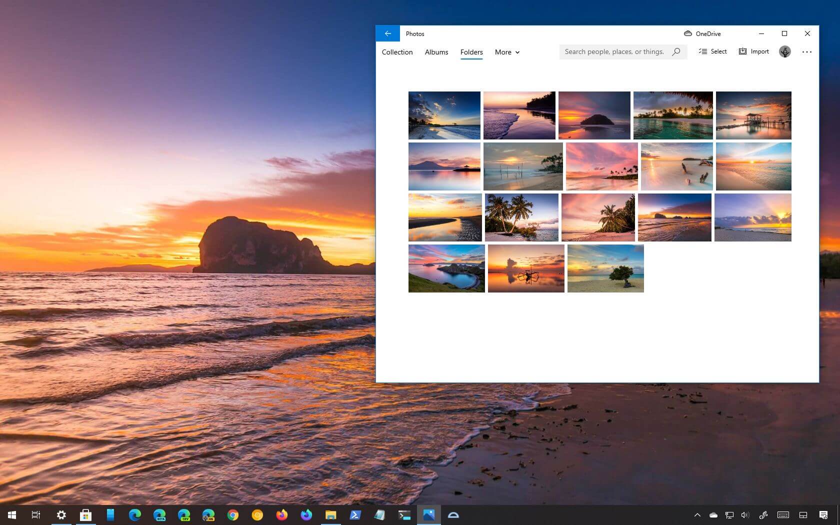 Bạn sẽ không thể cưỡng lại được vẻ đẹp của giao diện đèn sáng trên bãi biển cho Windows 10 trong ảnh! Hãy tải về và trải nghiệm ngay để thấy rõ sự khác biệt so với giao diện mặc định.