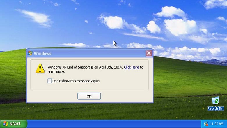 windows xp end of support