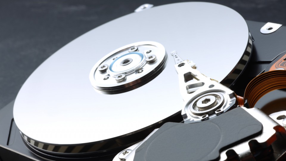 Opened hard drive