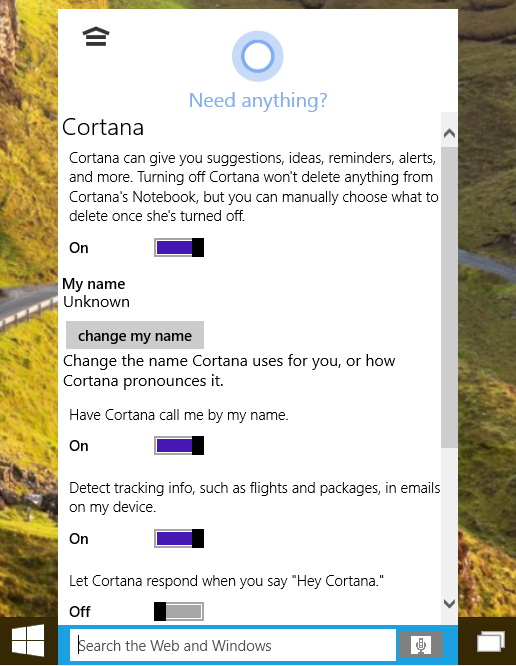 Windows 10 Build 9901 Hands On With Cortana Running On The Desktop Pureinfotech 0059