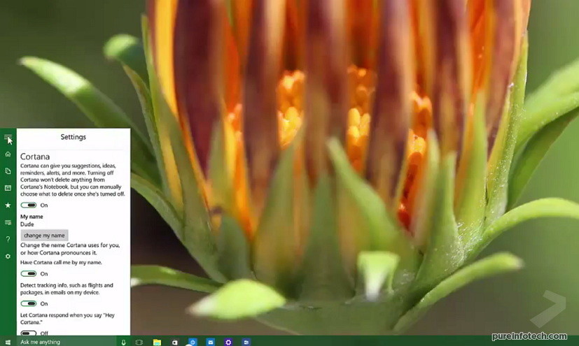 Windows 10 build 10074 Cortana new UI