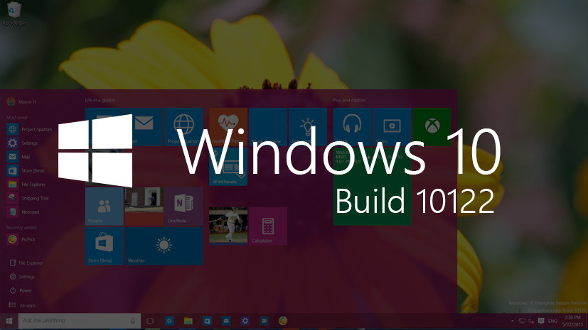 Windows 10 build 10122 video tour