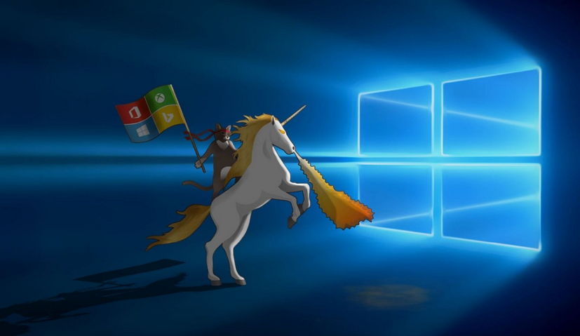 Windows 10 new default wallpaper merges with the Ninja cat on a Unicorn  (download) - Pureinfotech