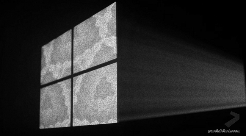 Windows 10 logo made out of light on tech recap