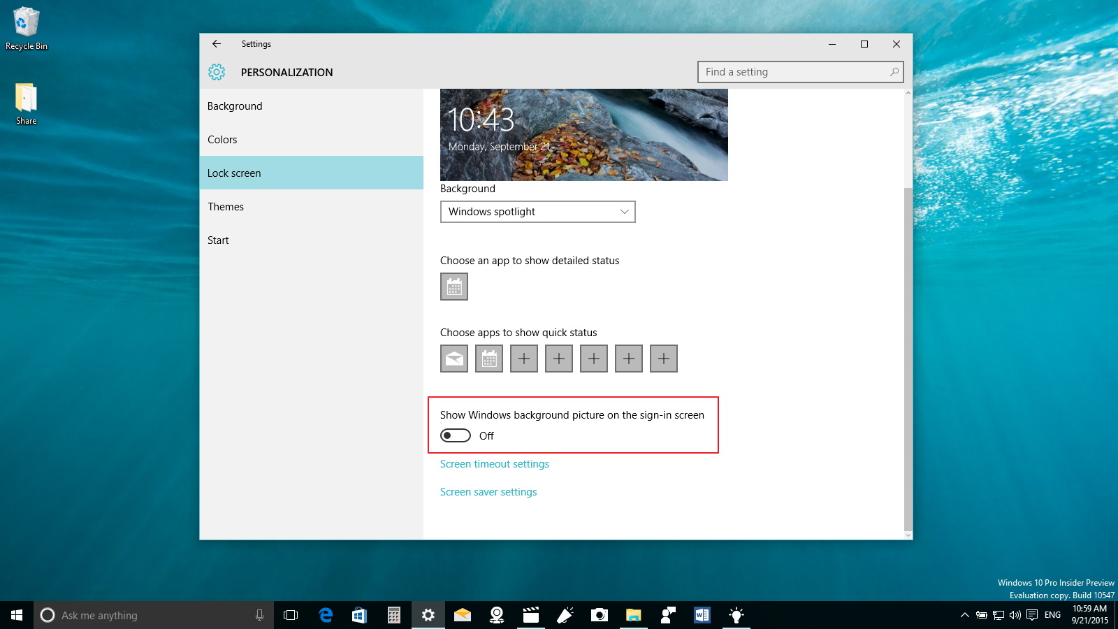 How to disable the logon screen background image on Windows 10 -  Pureinfotech