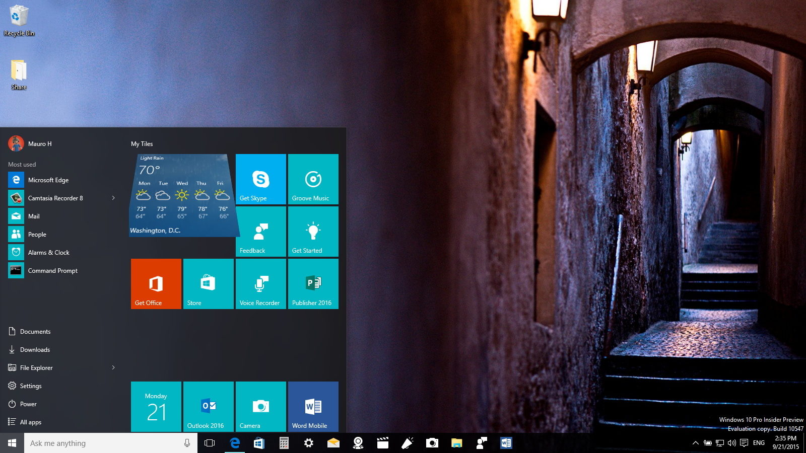 Экран Windows 10