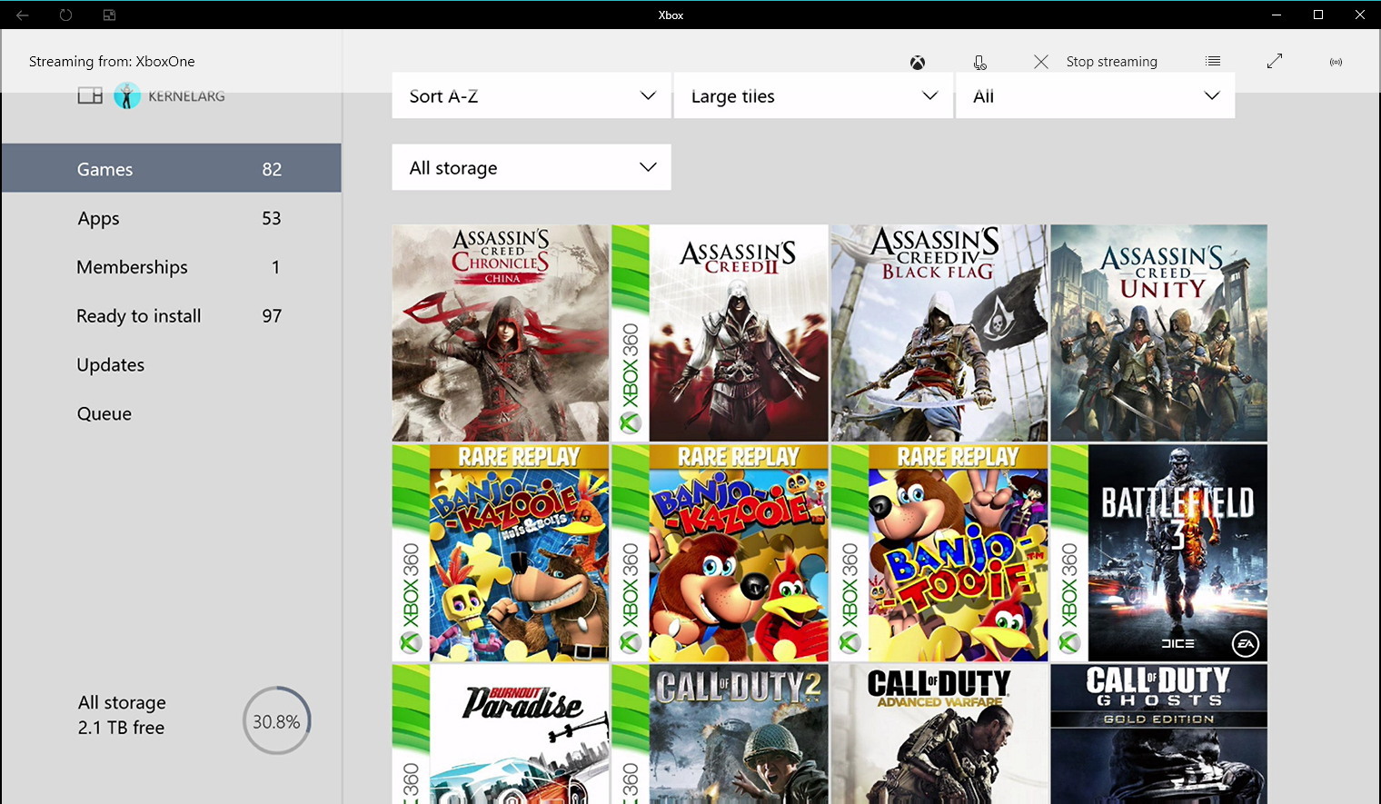 xboxone games library