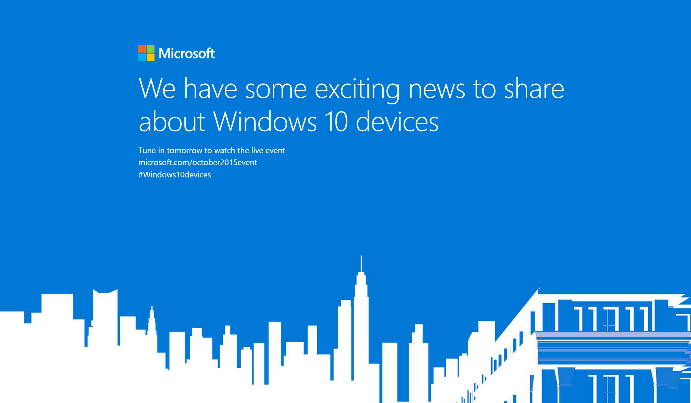 Windows 10 devices event October 6, 2015
