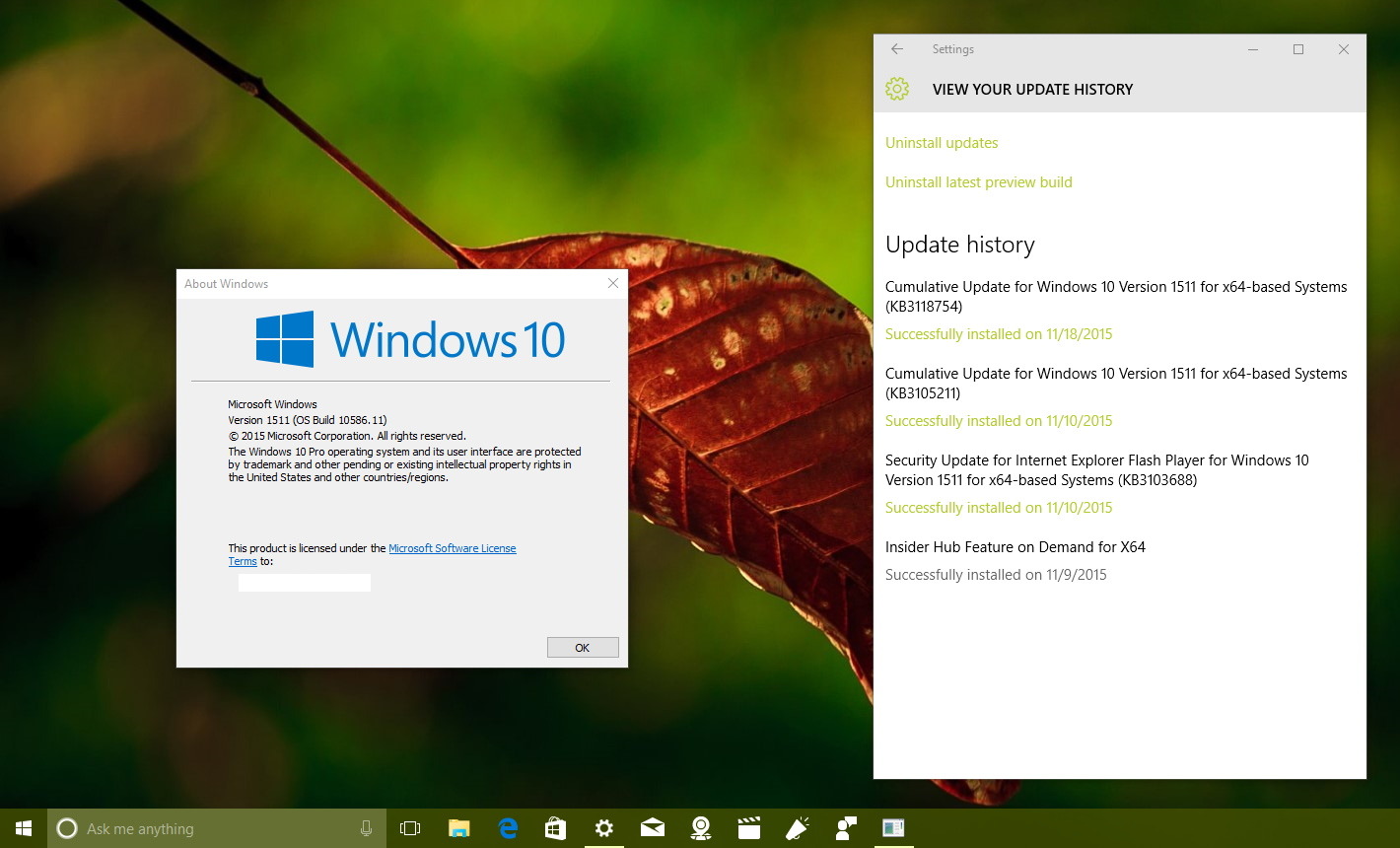 download update windows 10 pro version 1511