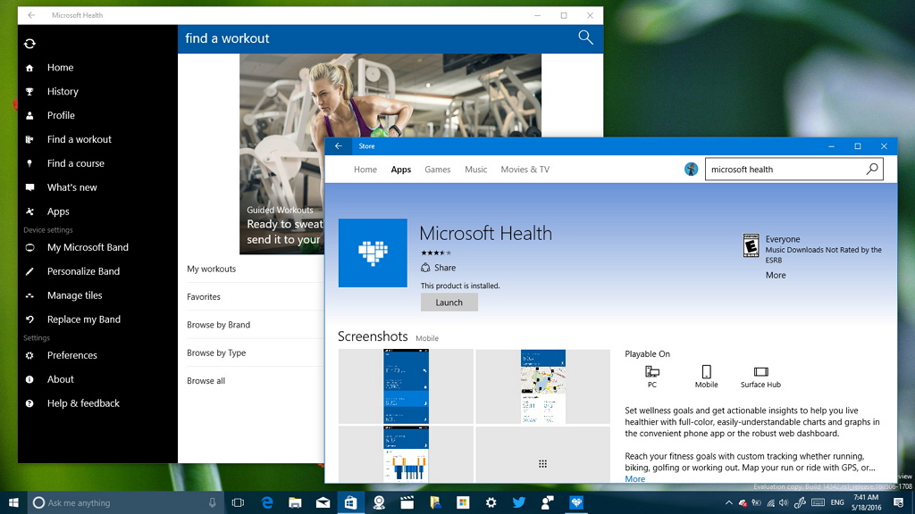  Microsoft Health universal app now available for Windows 