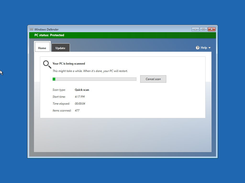 How to use Windows Defender for offline scan to remove 