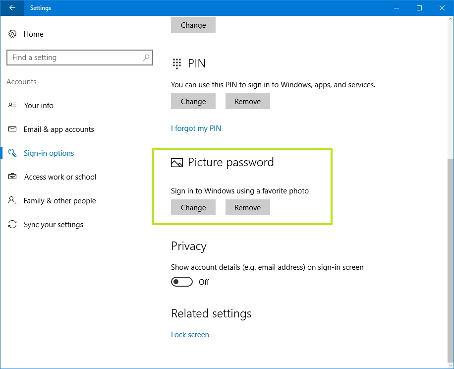 How to add a picture password to use gestures to sign in to Windows 10 ...