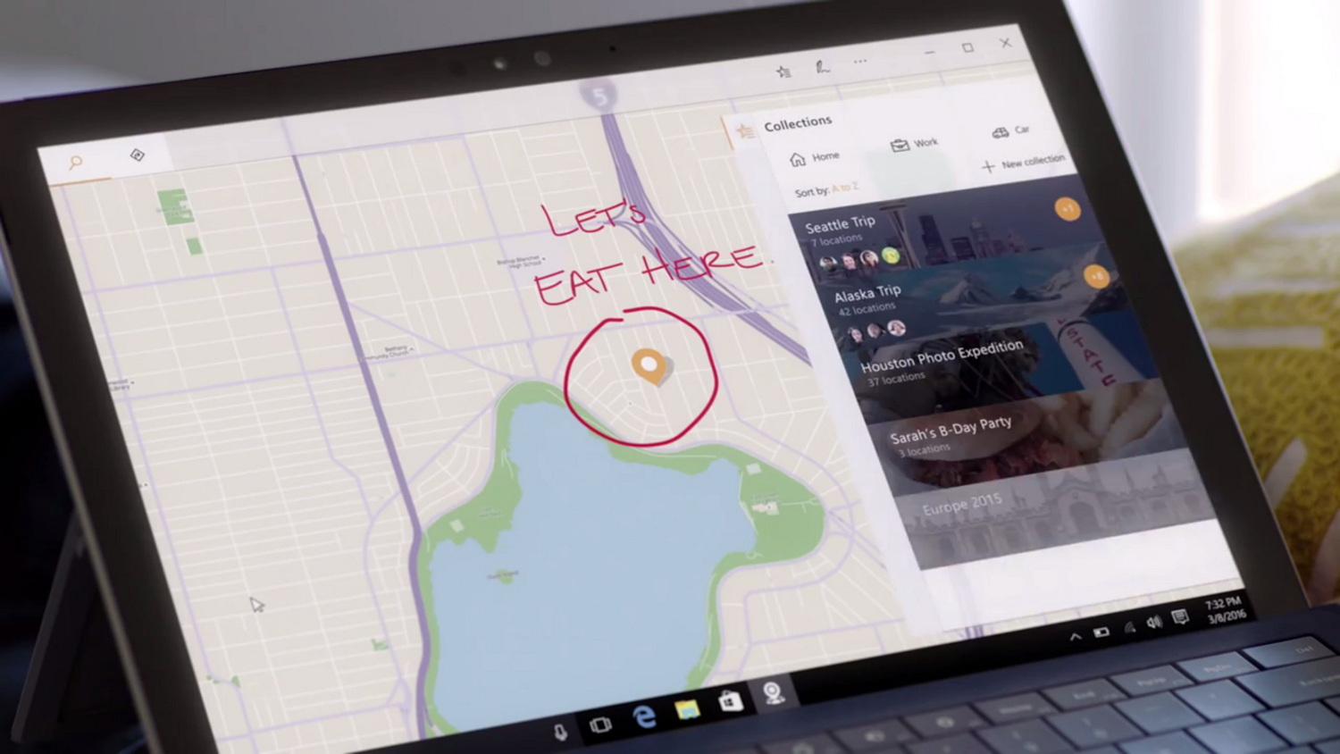 Maps Collections features for the Windows 10 Creators Update