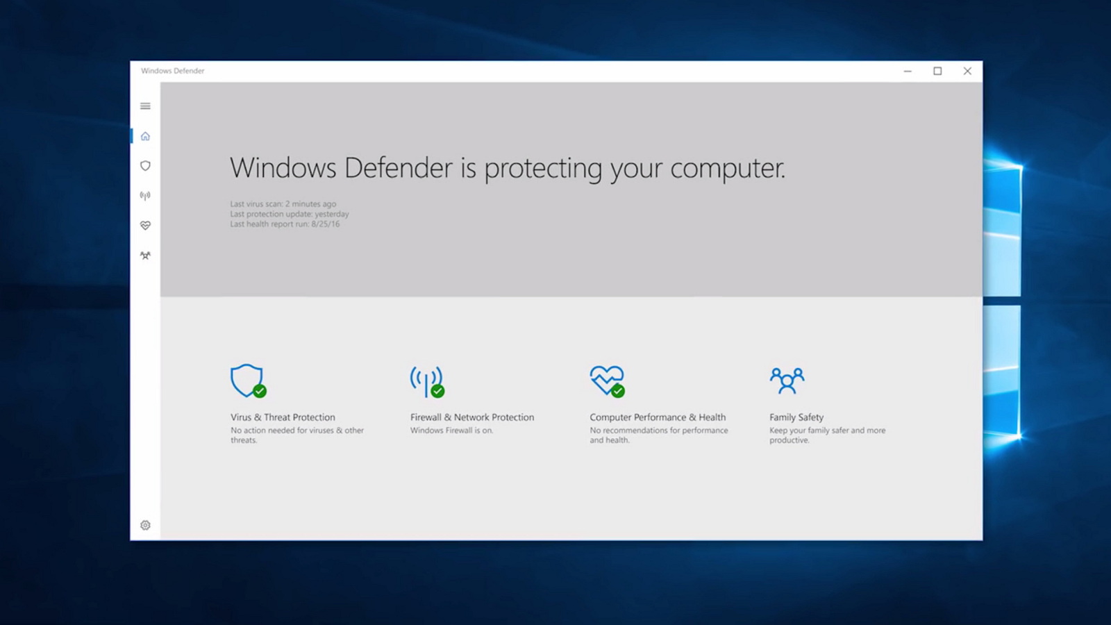 Windows Defender app for the Windows 10 Creators Update