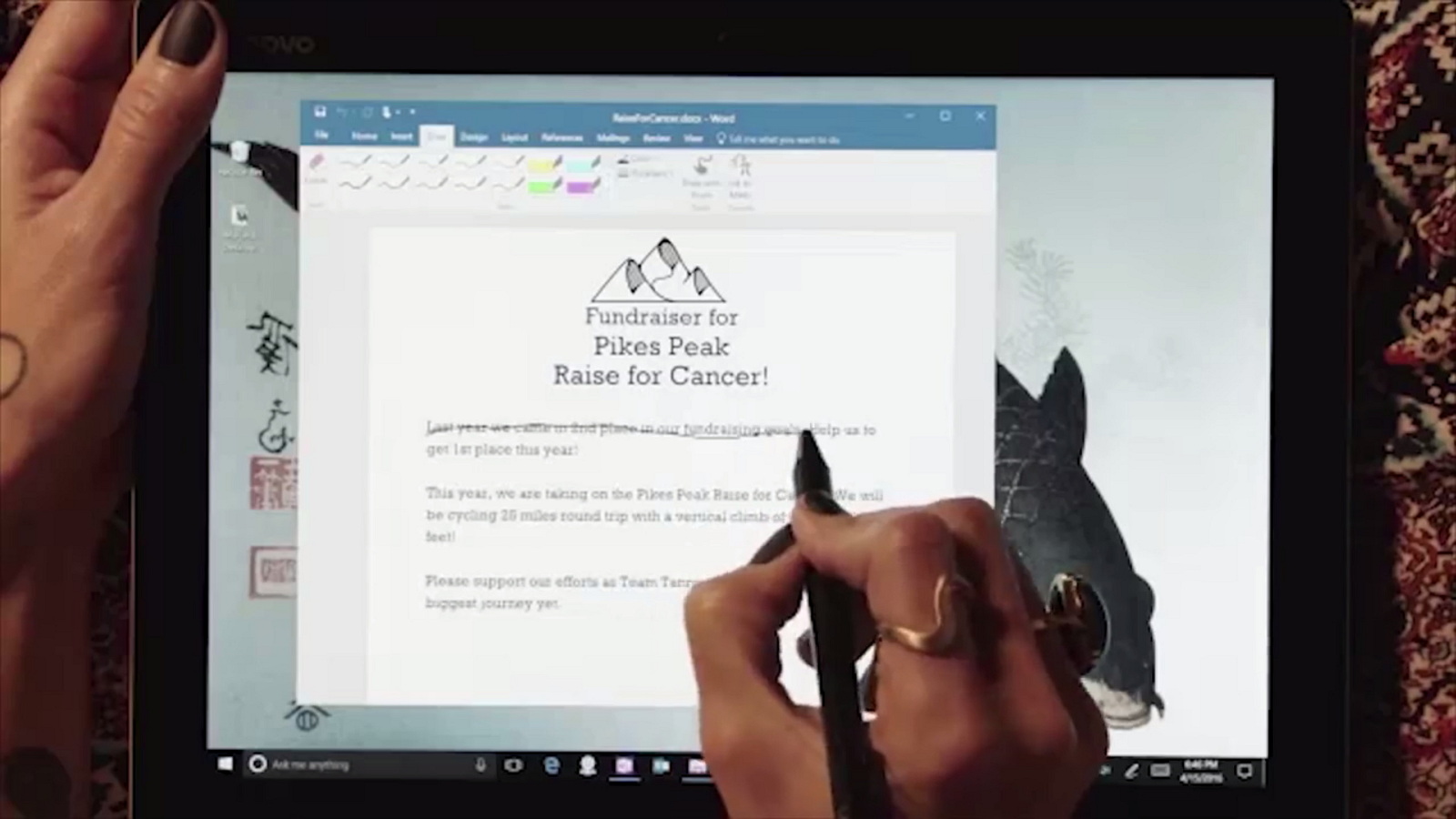 Word with new Windows Ink capabilities