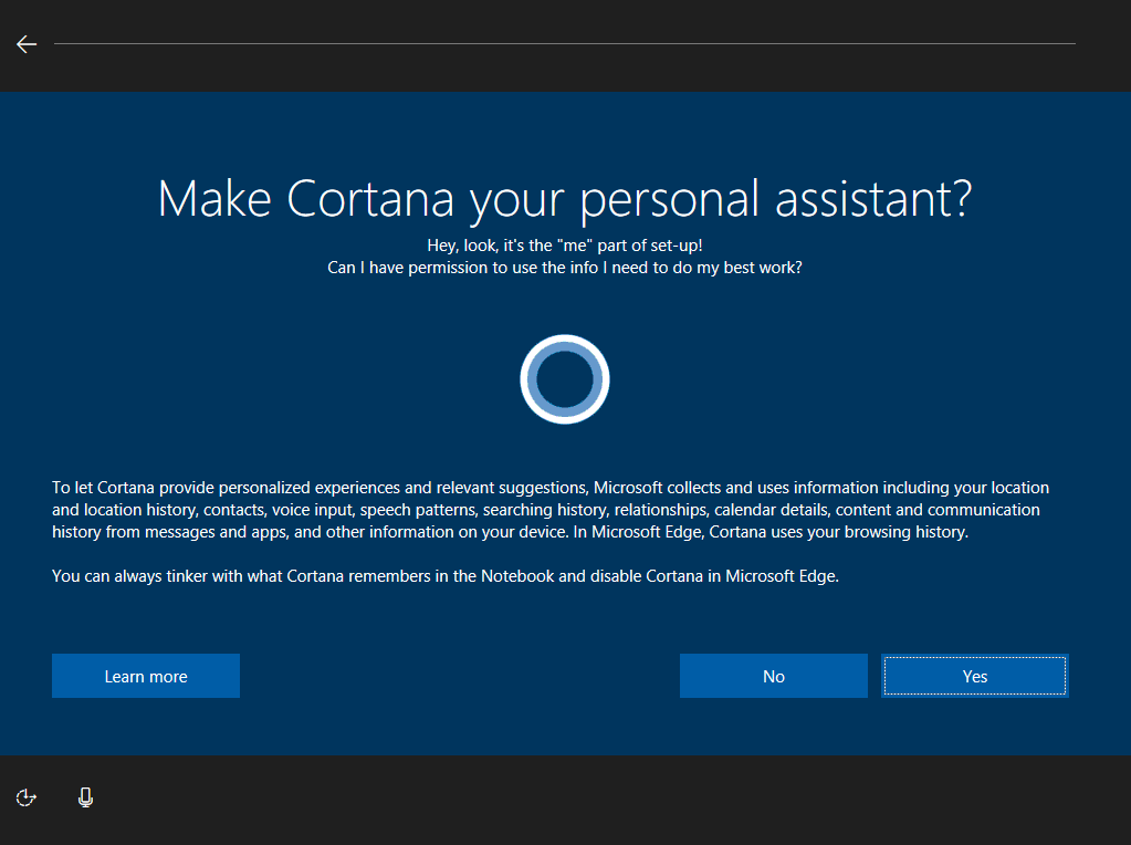 Windows 10 new OOBE