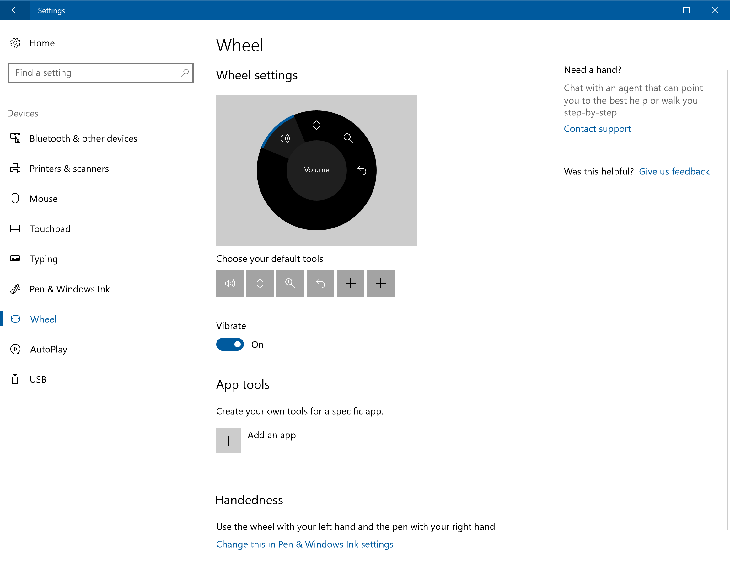 Surface Dial settings