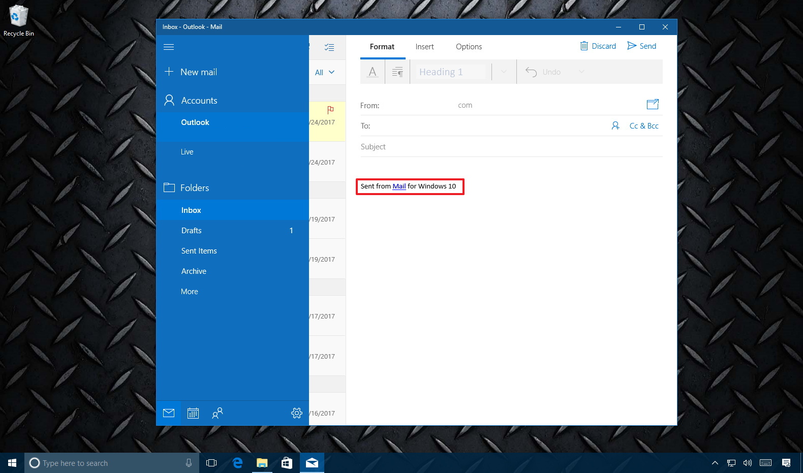 how to change default font windows 10 mail