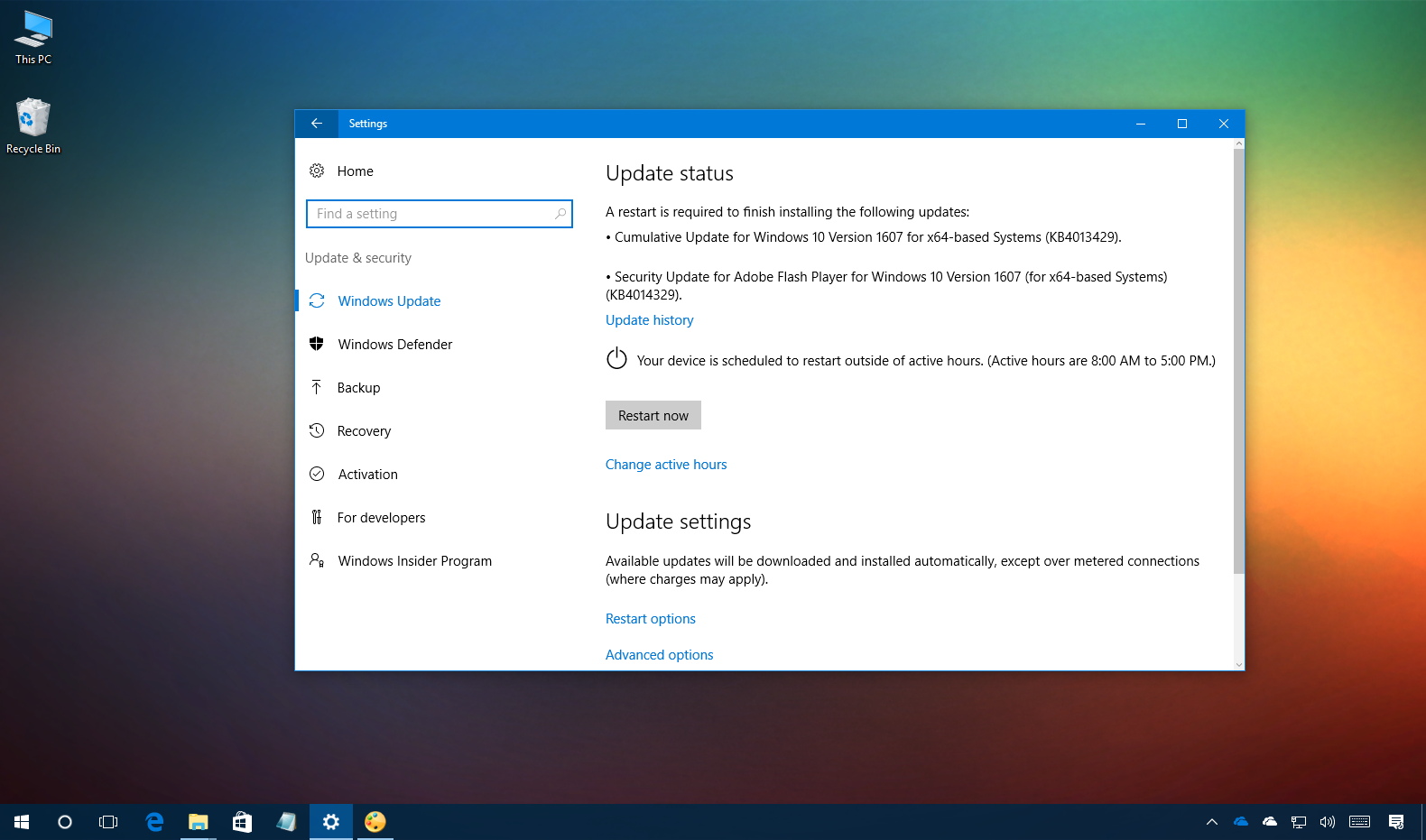 Cumulative Update Kb4013429 Rolls Out For Windows 10 Version 1607