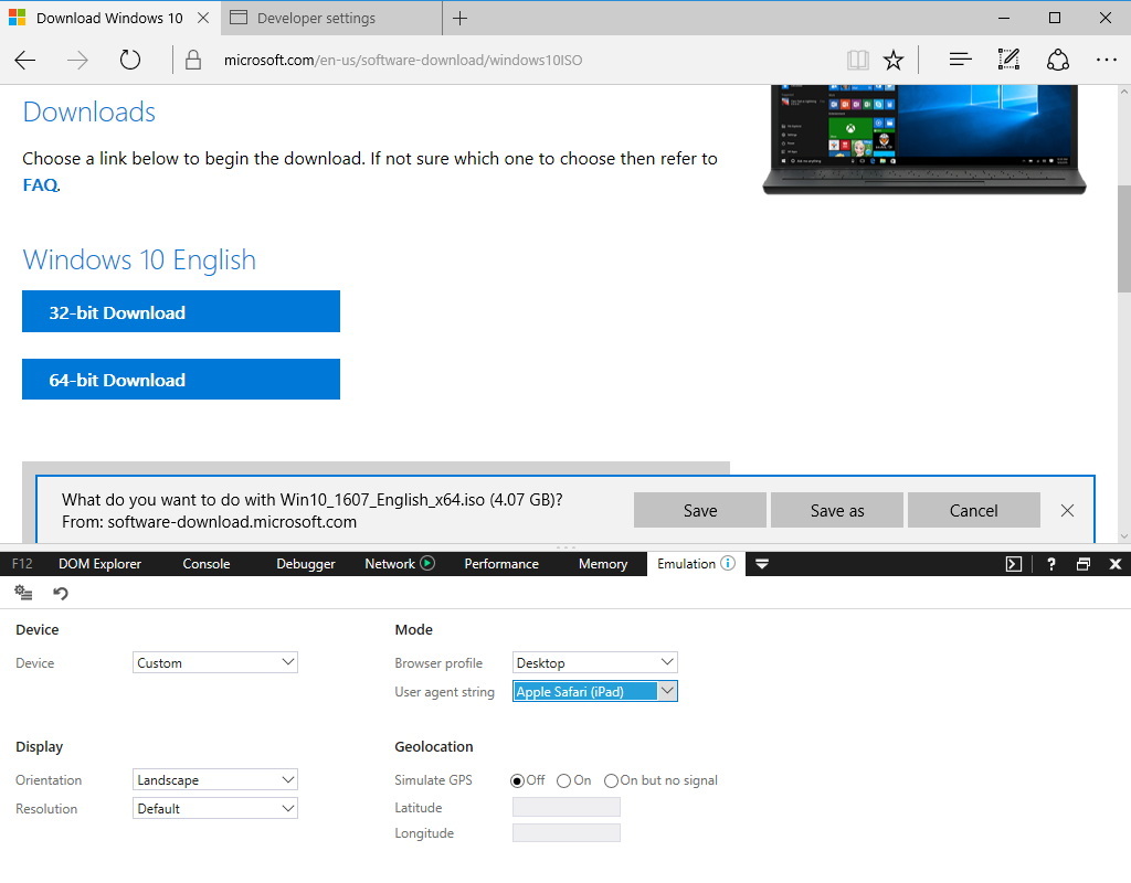 download windows 10 iso without media creation tool chrome